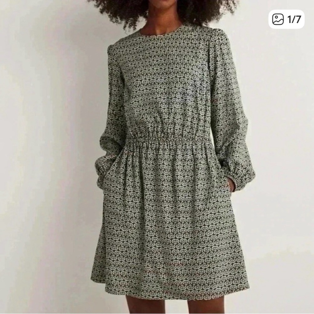 Boden Floral Patterned Dress with Pink and Green